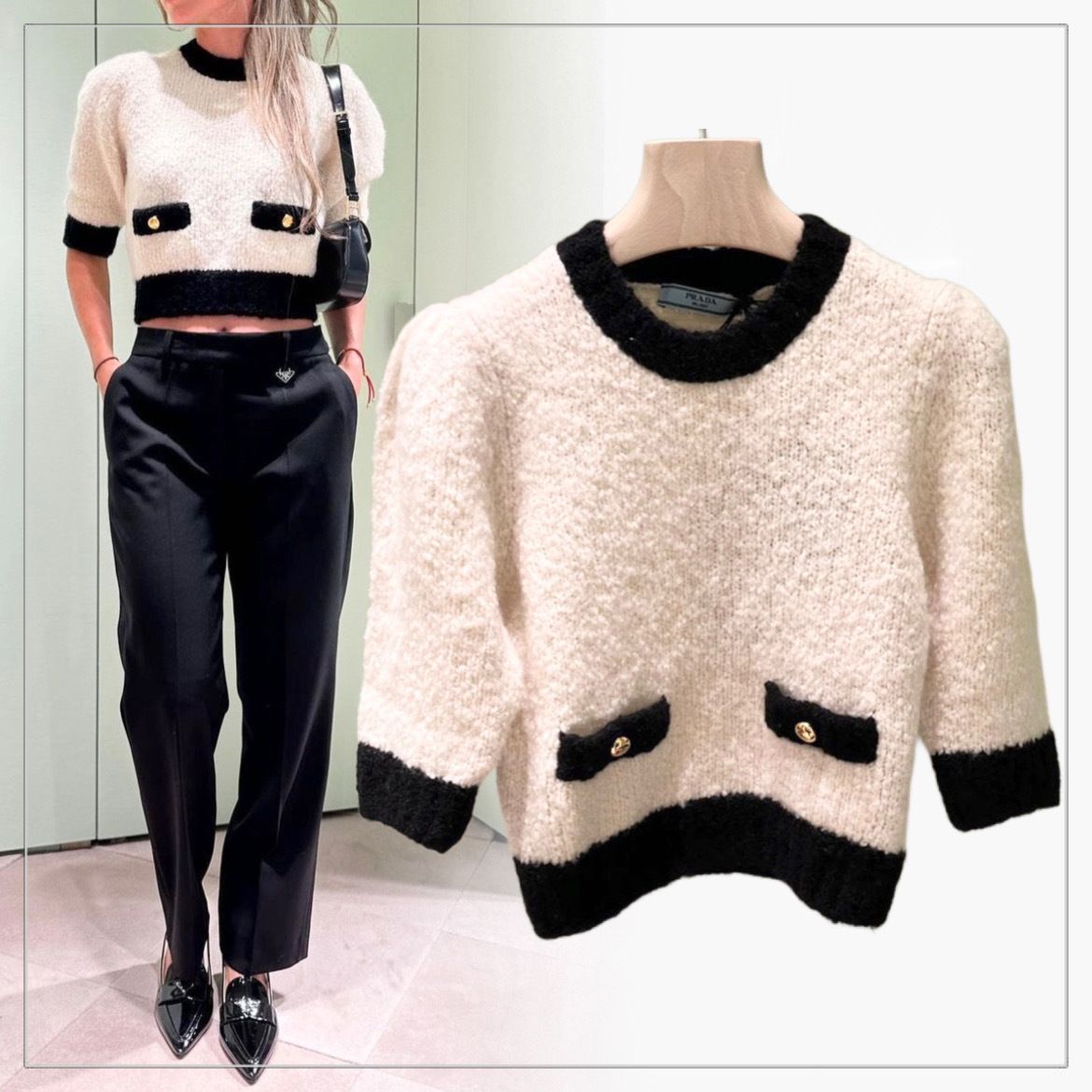 入手困難】PRADA◇もこもこ クロップド丈 ニットセーター 半袖 (PRADA