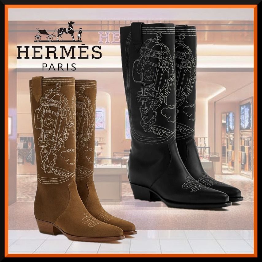 大胆でモダン【エルメス】ブーツ フォーク 35 (HERMES/ロングブーツ
