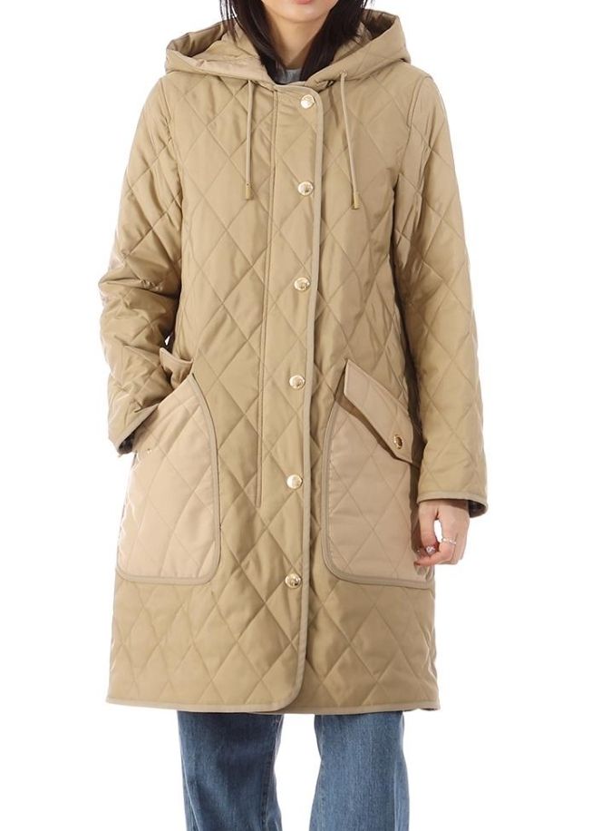 ☆韓国の人気☆【BURBERRY】☆ダイヤモンド キルト ジャケット☆ ☆送料関税込 BURBERRY ダイヤモンド キルト フード付きコート