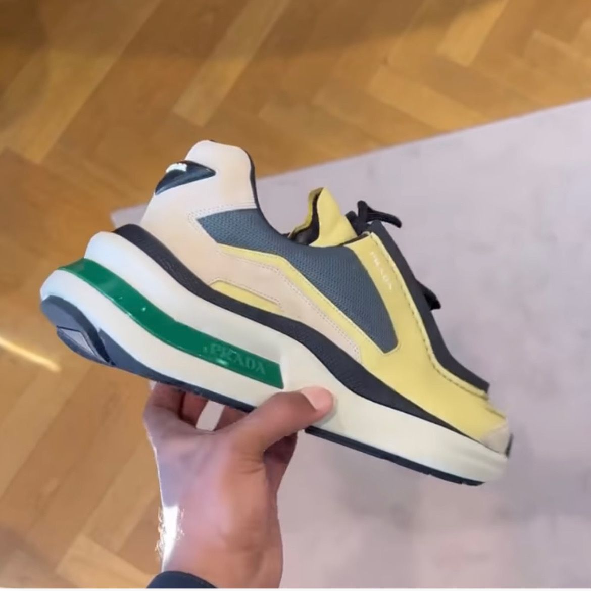 国内発送 PRADA レザー スニーカー 1E804M 038 PRADA プラダ スニーカー 靴 シューズ 1E804M038 Prax 01 レザー