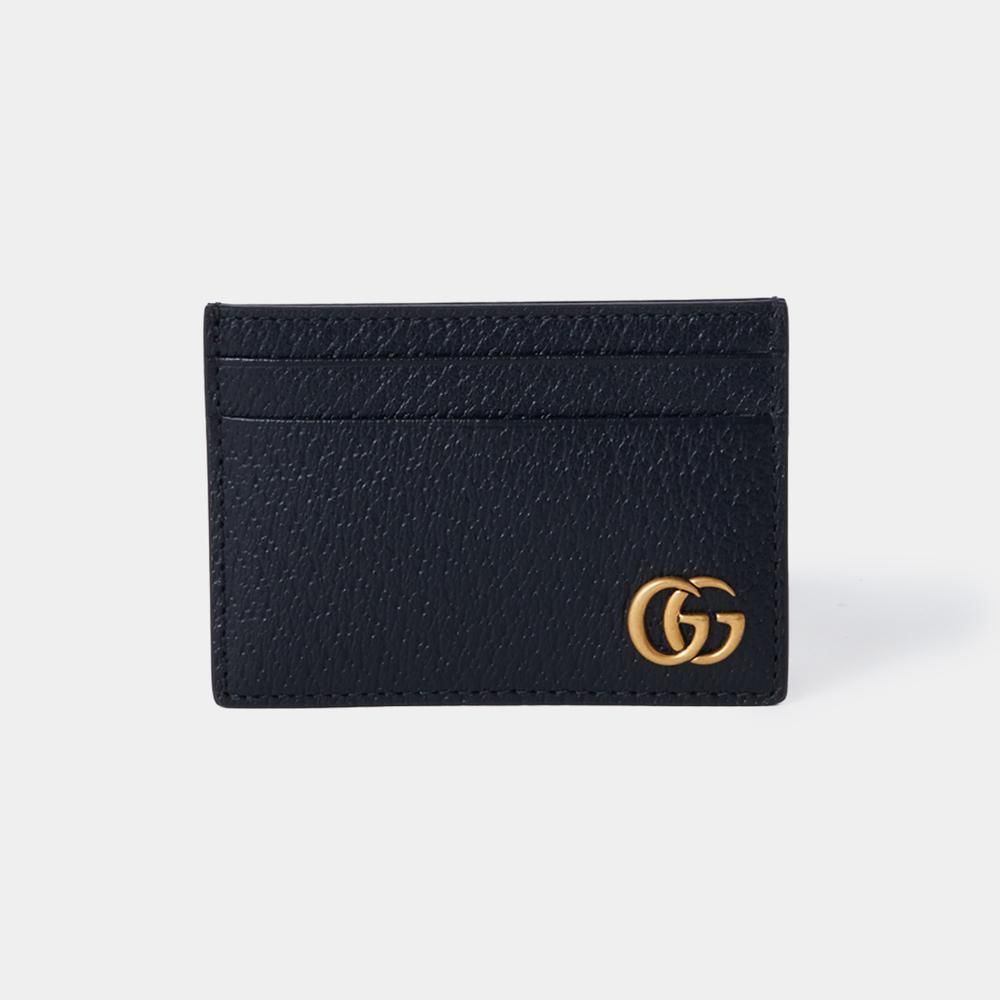 GUCCI 二つ折り財布 GG マーモント マネークリップ レザー ブラック