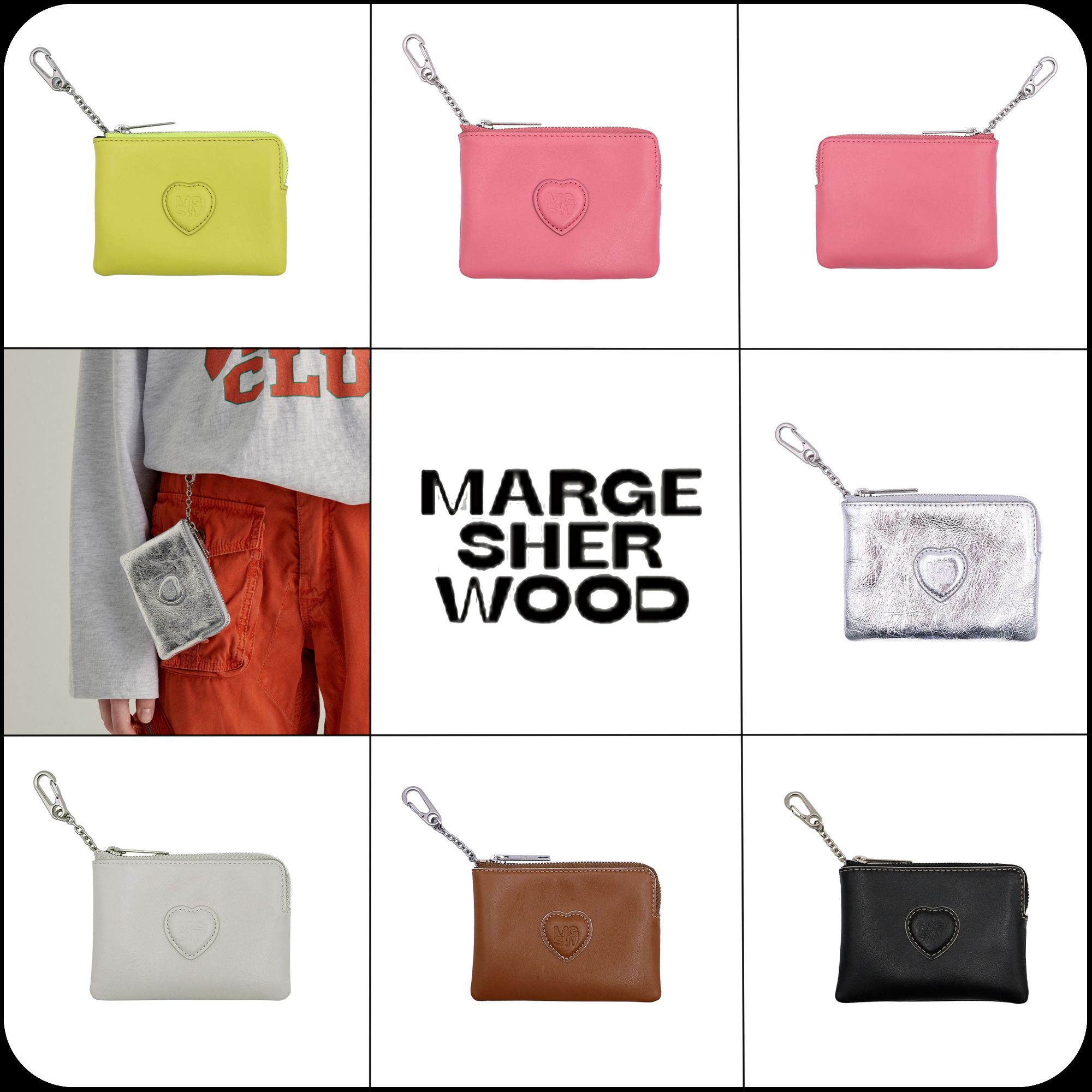 [Margesherwood ] / ☆ HEART ZIPPER WALLET / SILVER LOGO MARGESHERWOOD]☆HEART ZIPPER WALLET (MARGE SHERWOOD/コイン
