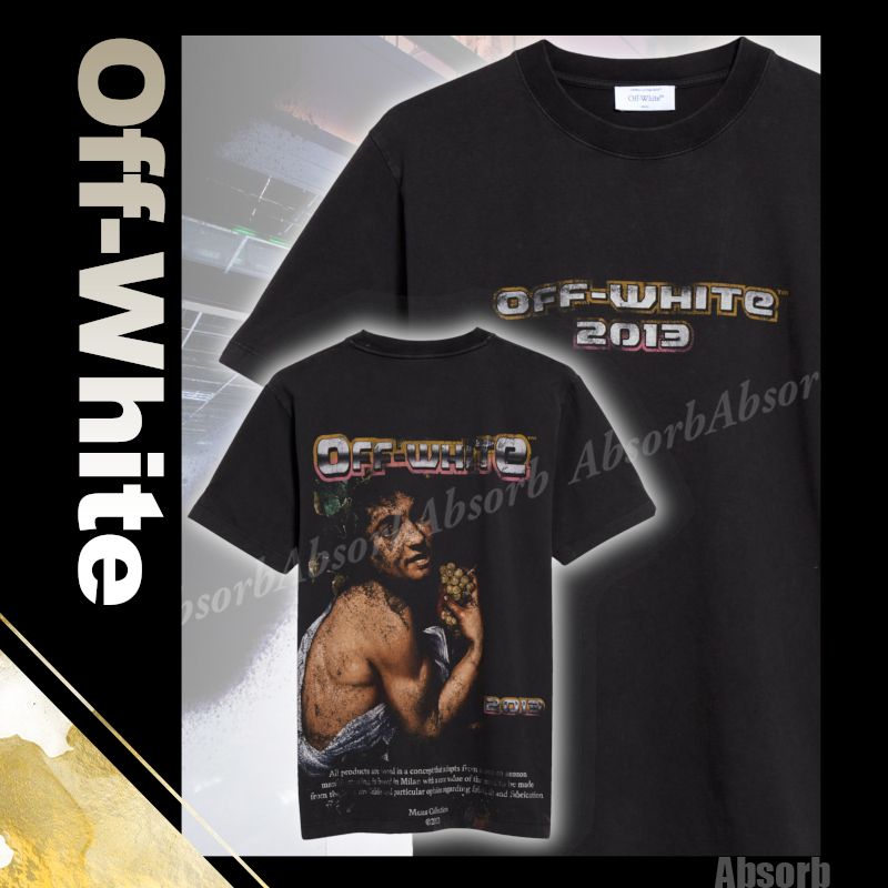 【23AW NEW】Off-White_men/ Digit Bacchus グラフィックTシャツ OFF-WHITE Digit Bacchus Crew-Neck T-shirt Black Men's - FW23