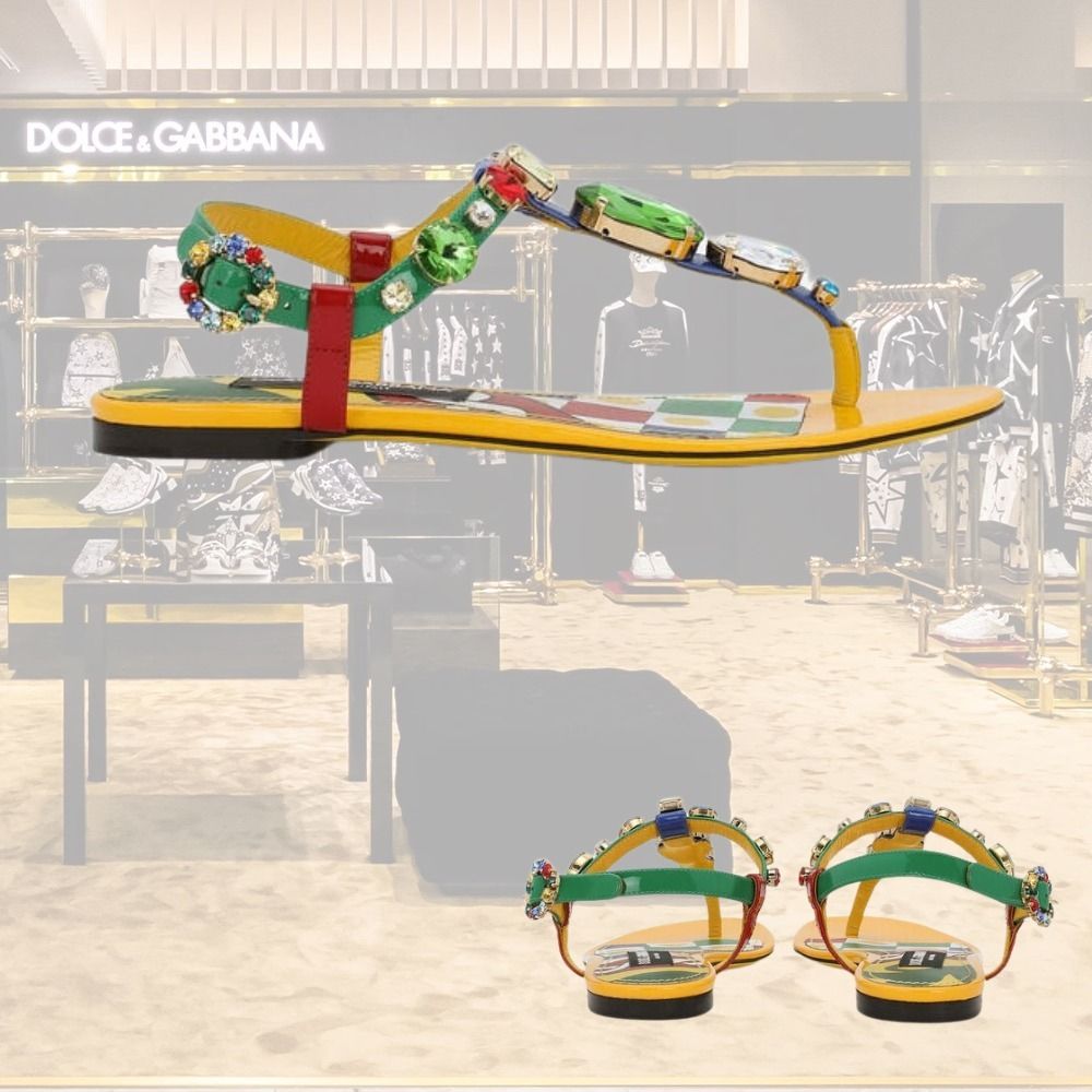 ドルチェ&ガッバーナ ビジュー トングサンダル（DOLCE&GABBANA