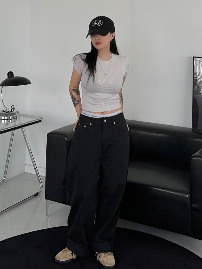 【oan】(Unisex) Rear Bijou Cotton Pants oan】(Unisex) Rear Bijou Cotton Pants (oan/パンツ・ボトムス