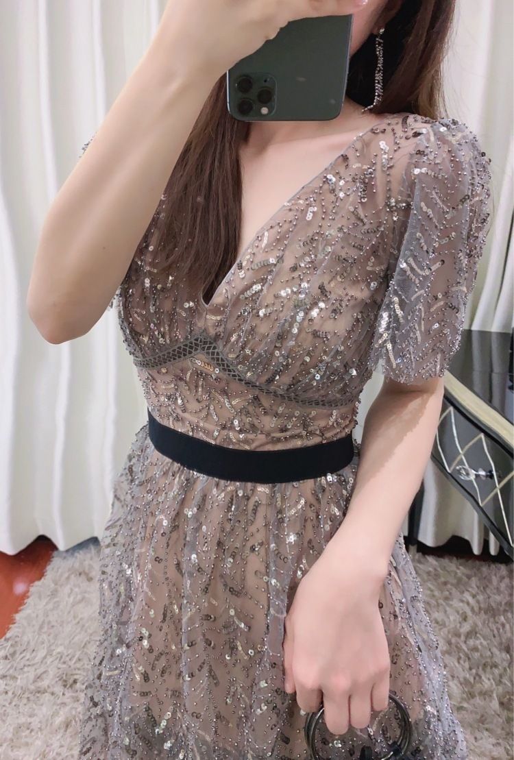ティアード ロング ワンピース ドレス シアー パーティー cr0801 ティアード ロング ワンピース ドレス シアー パーティー cr0801