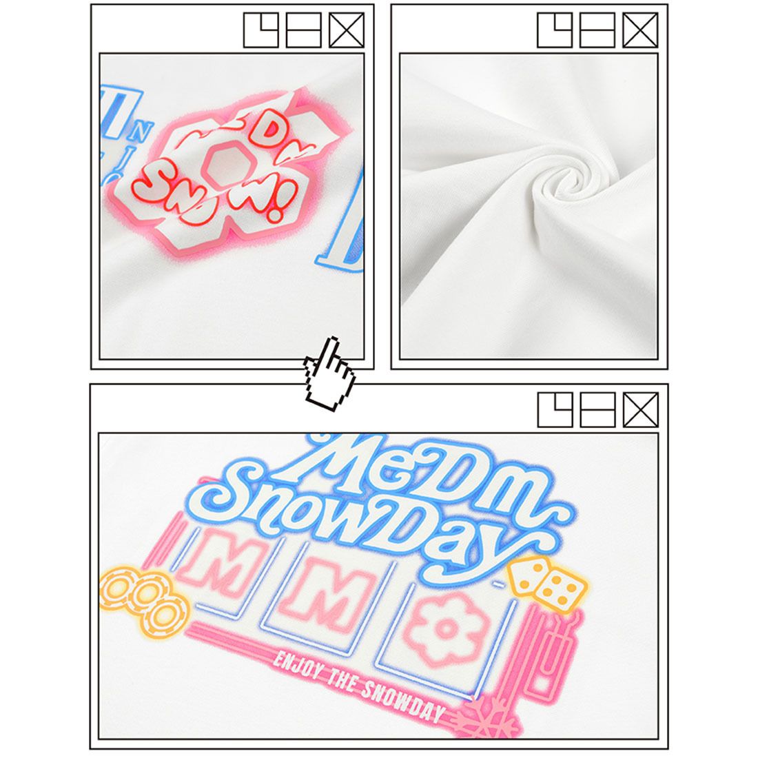 MEDM×SNOWDAY コラボレーション 半袖 Tシャツ 新作 男女兼用 MEDM×SNOWDAY コラボ 半袖 Tシャツ カジュアル 人気 男女兼用
