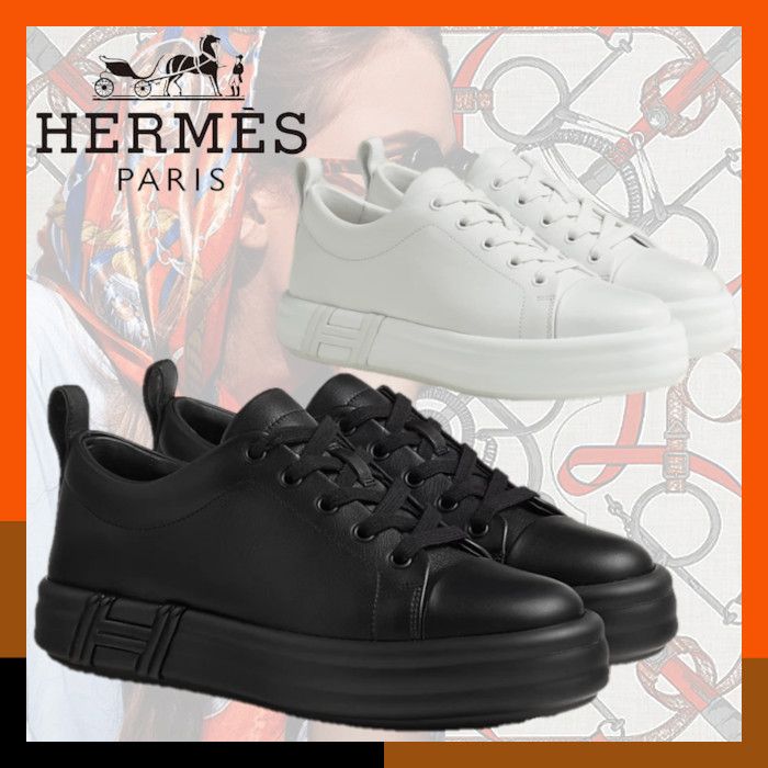 【大人♪おしゃれスニーカー】HERMES レザースニーカー HERMES 【大人♪おしゃれスニーカー】レザースニーカー《デイ
