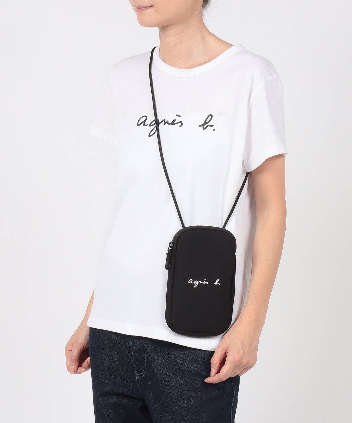 ✨大人気✨アニエスべー　ミニショルダーバッグ　レザー　ブラック　ポシェット agnes b. - ✨大人気✨アニエスべー ミニショルダーバッグ