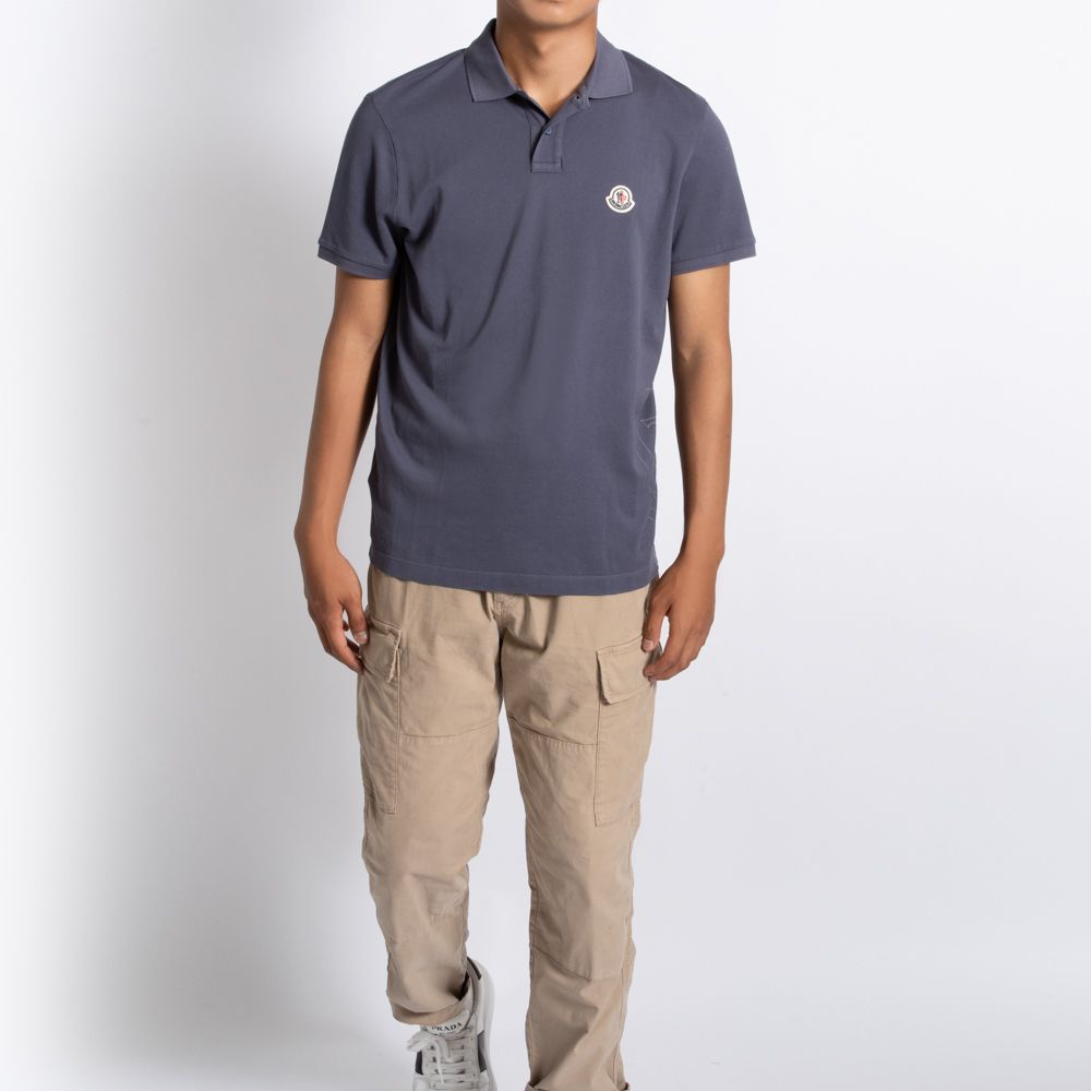 モンクレール MONCLER ポロシャツ ネイビー ロゴ (MONCLER/ポロシャツ