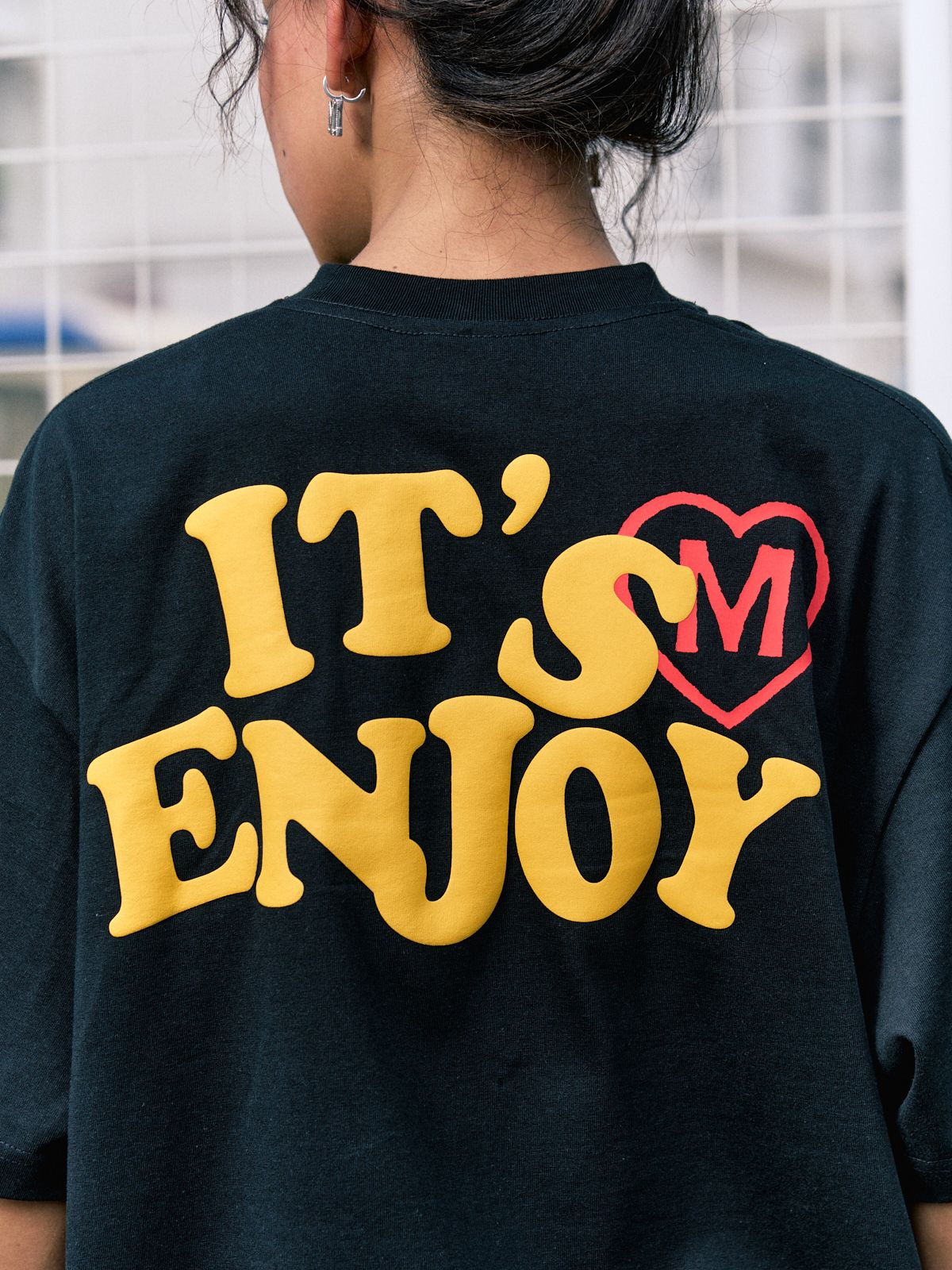 MEDM Tシャツ プリント 笑顔 ストリート カジュアル 綿 男女兼用