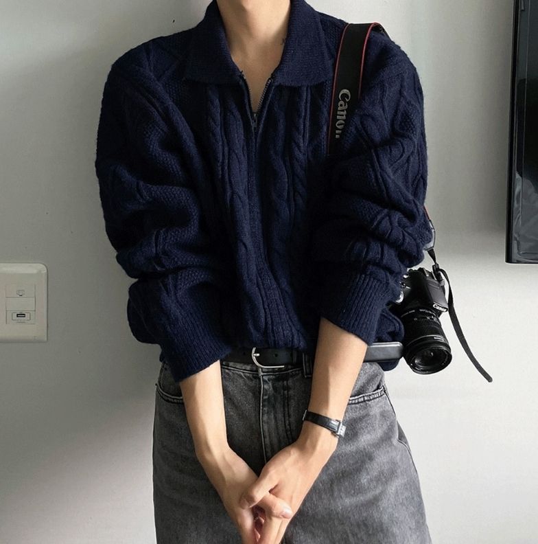 【COSYHARU】Infinity Cable Long Sleeve Knit Cardigan COSYHARU】Infinity Cable Long Sleeve Knit Cardigan (COSYHARU