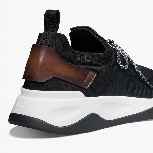 【Berluti】Shadow レザー ニット ロゴ B スニーカー ローカット Berluti】Shadow レザー ニット ロゴ B スニーカー ローカット