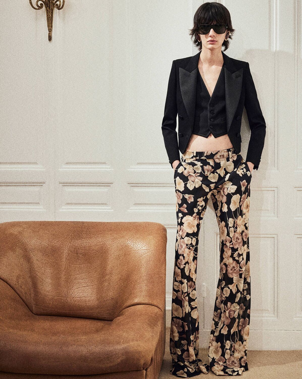 Saint Laurent《クロップド タキシードジャケット》Black 直営店