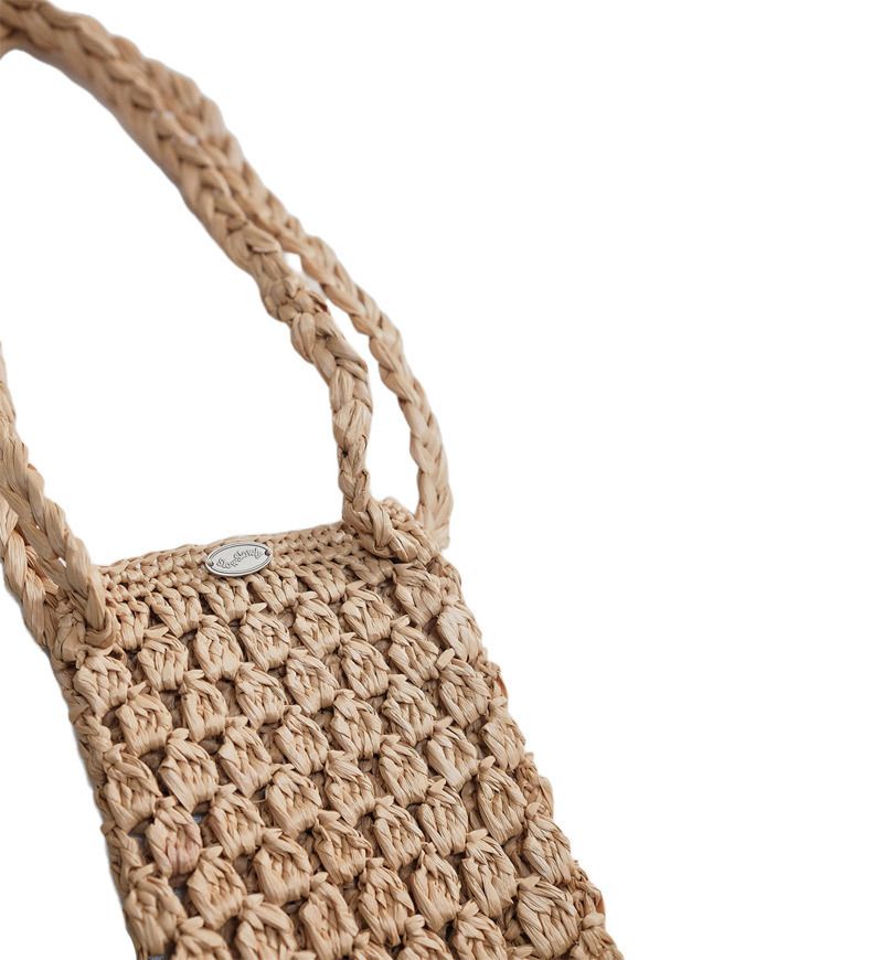 Slowslowly■Fruits Crochet Cell Phone Bag_Raffiaスマホバッグ Slowslowly□Fruits Crochet Cell Phone Bag_Raffiaスマホバッグ