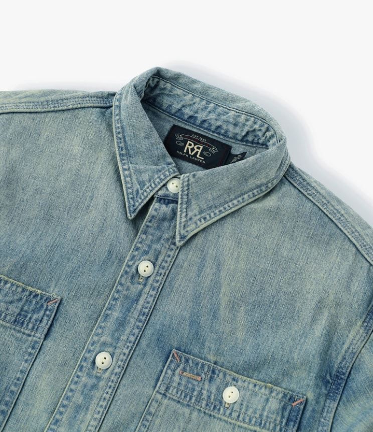人気【Ron Herman】Double RL Work Shirt 長袖デニムシャツ 人気【Ron Herman】Double RL Work Shirt 長袖デニムシャツ