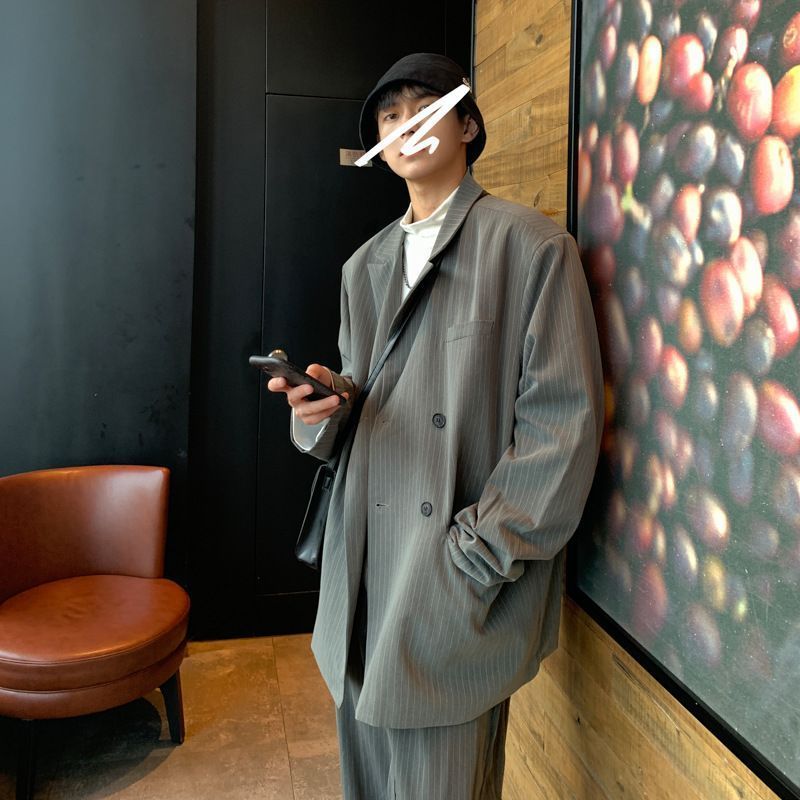 スーツ セットアップ メンズ ジャケット パンツ ストライプ 韓国 メンズ スーツ セットアップ ジャケット パンツ ストライプ 韓国