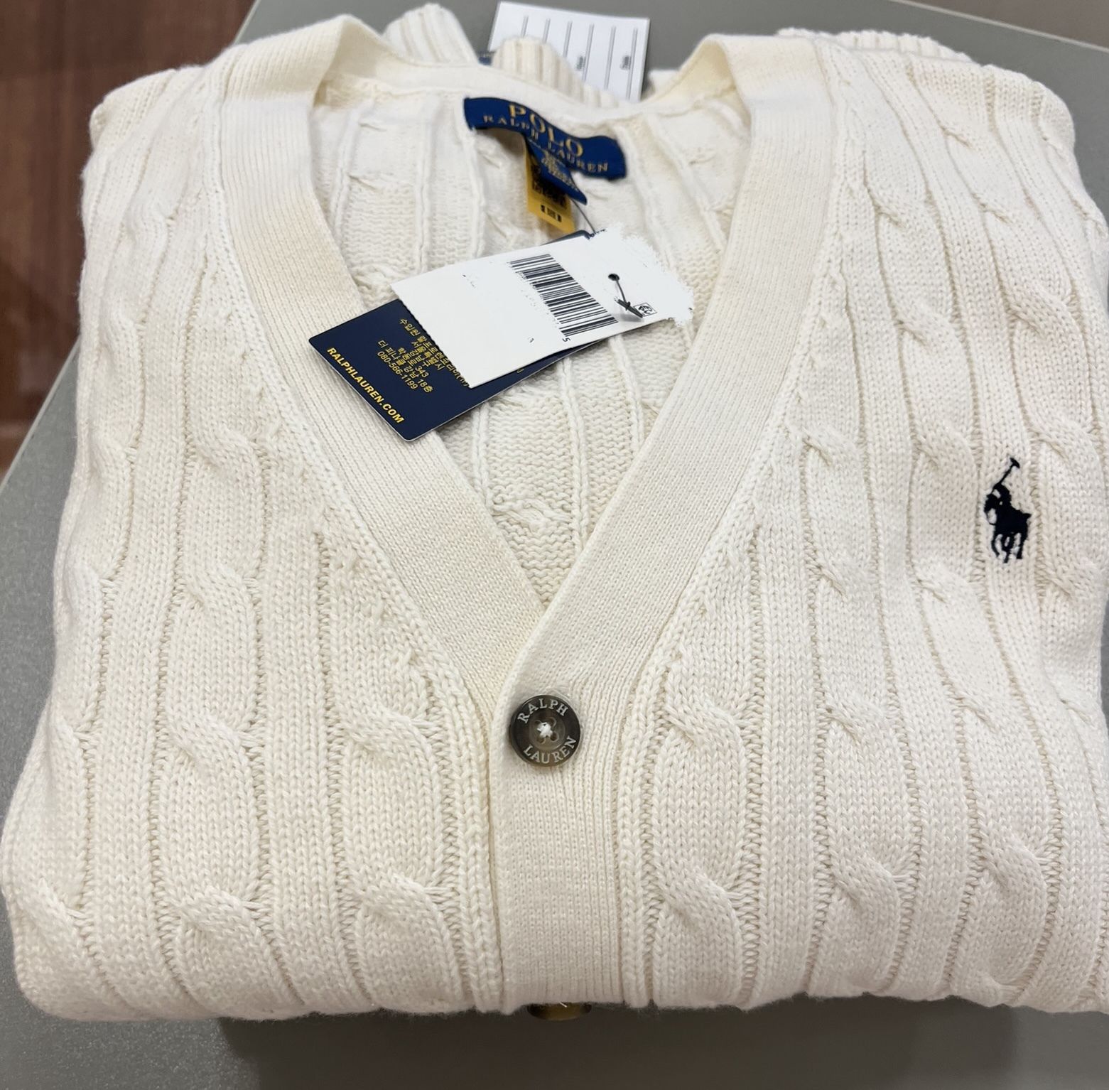 大人もOK Ralph Lauren ラルフ ケーブル コットン カーディガン 大人もOK ラルフローレンケーブルニットコットンカーディガン