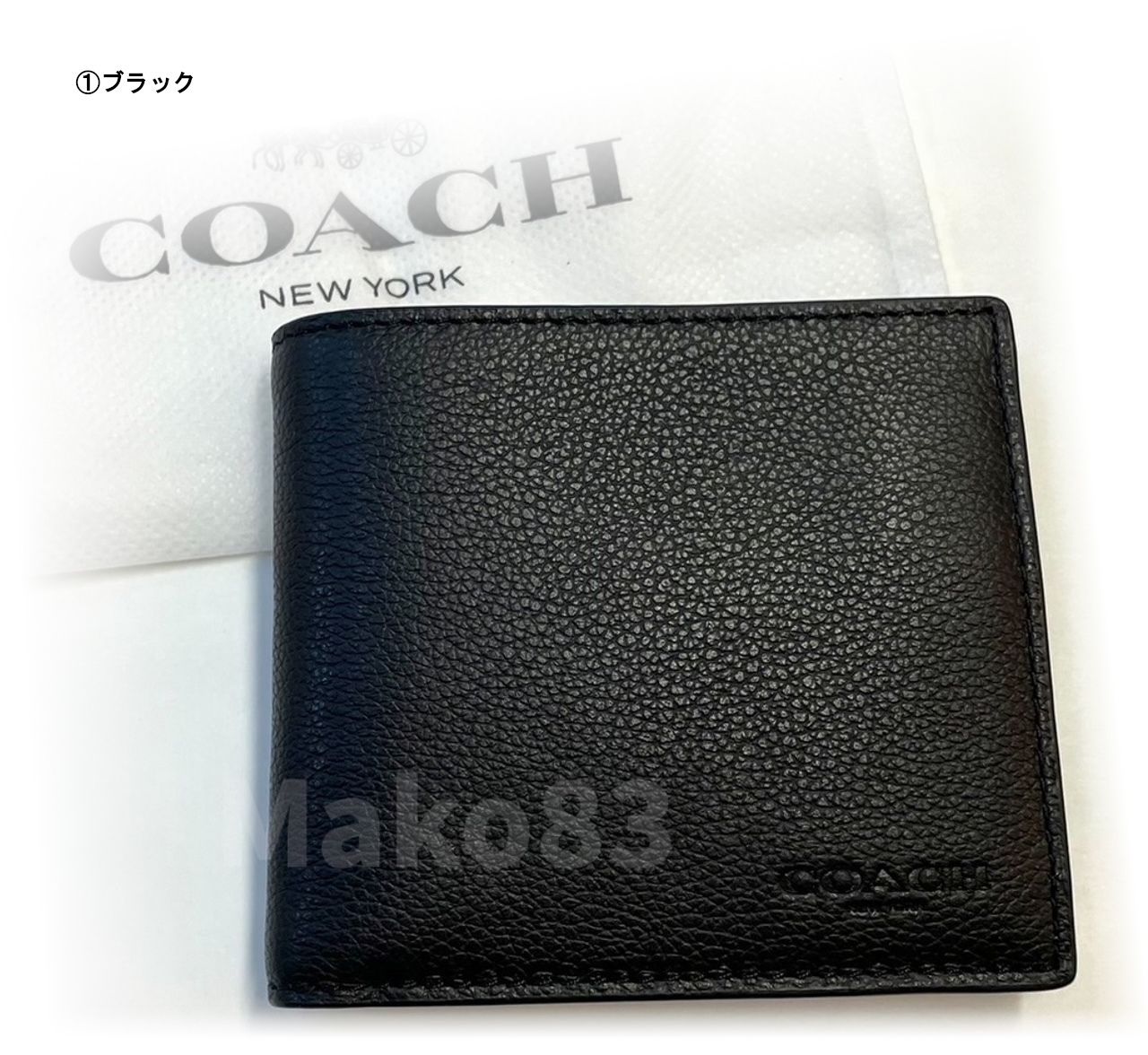 国内即発】大人気！COACH☆メンズ 小銭入れ付 二つ折り財布