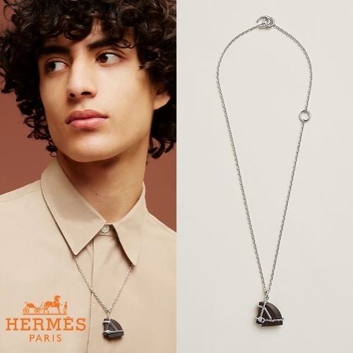 エルメス ネックレス シュヴァル ヴュルカニウム HERMES メンズ