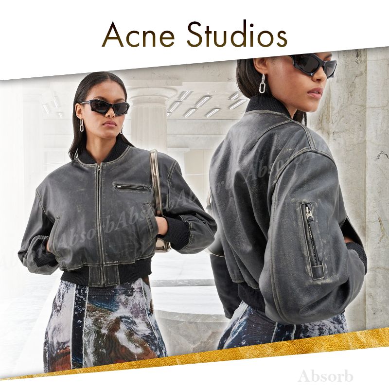 23AW NEW】Acne Studios / ダメージレザー ボンバージャケット (Acne