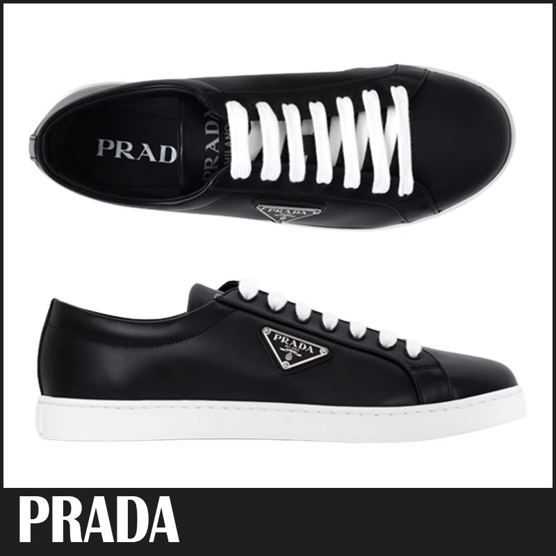 関税込★PRADA★ブラッシュドレザー スニーカー メンズ★正規品 ☆送料関税込☆PRADA ブラッシュドレザー スニーカー メンズ