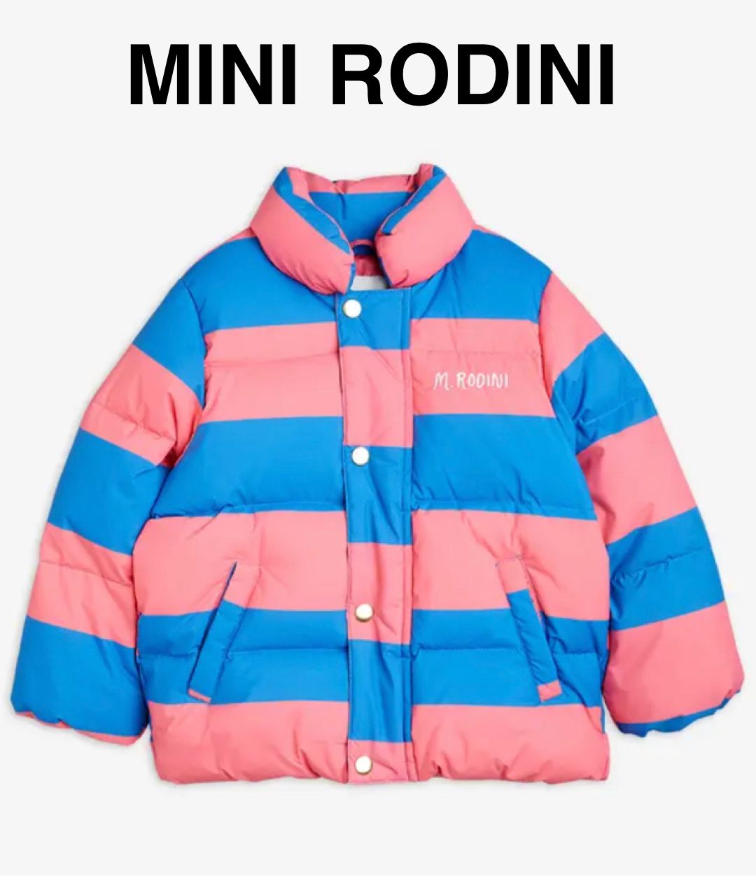 SWEDEN mini rodini防風防水かわいいストライプダウン風アウター (Mini