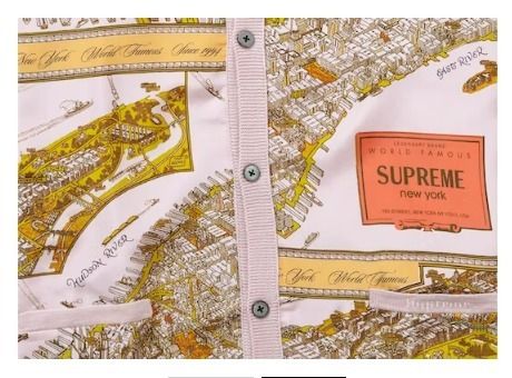 日本国内から発送】FW23 Supreme Silk Map Cardigan (Supreme