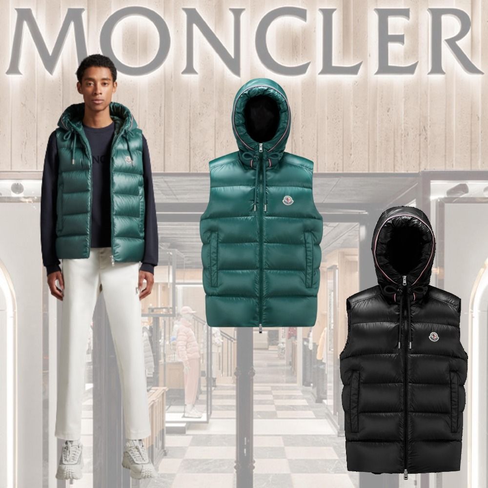 高速配送 モンクレール MONCLER ダウンベスト S カーキ ガーナ GHANA ジャケット・アウター