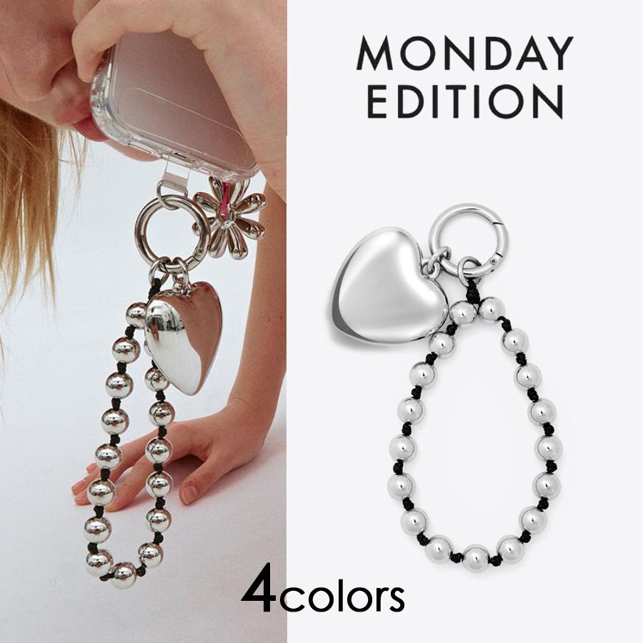4colors【MONDAY EDITION】Heart And Ball Strap Keyring/追跡付