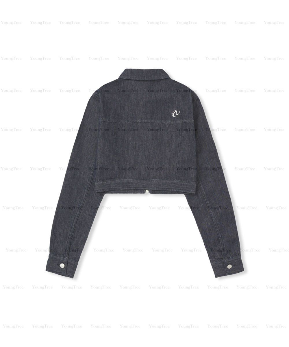 [ NERDY ]★韓国人気★WOMEN'S DENIM CROPPED TRACK TOP ☆正規品☆ノルディ☆Women's Denim Cropped Trucker Track Top