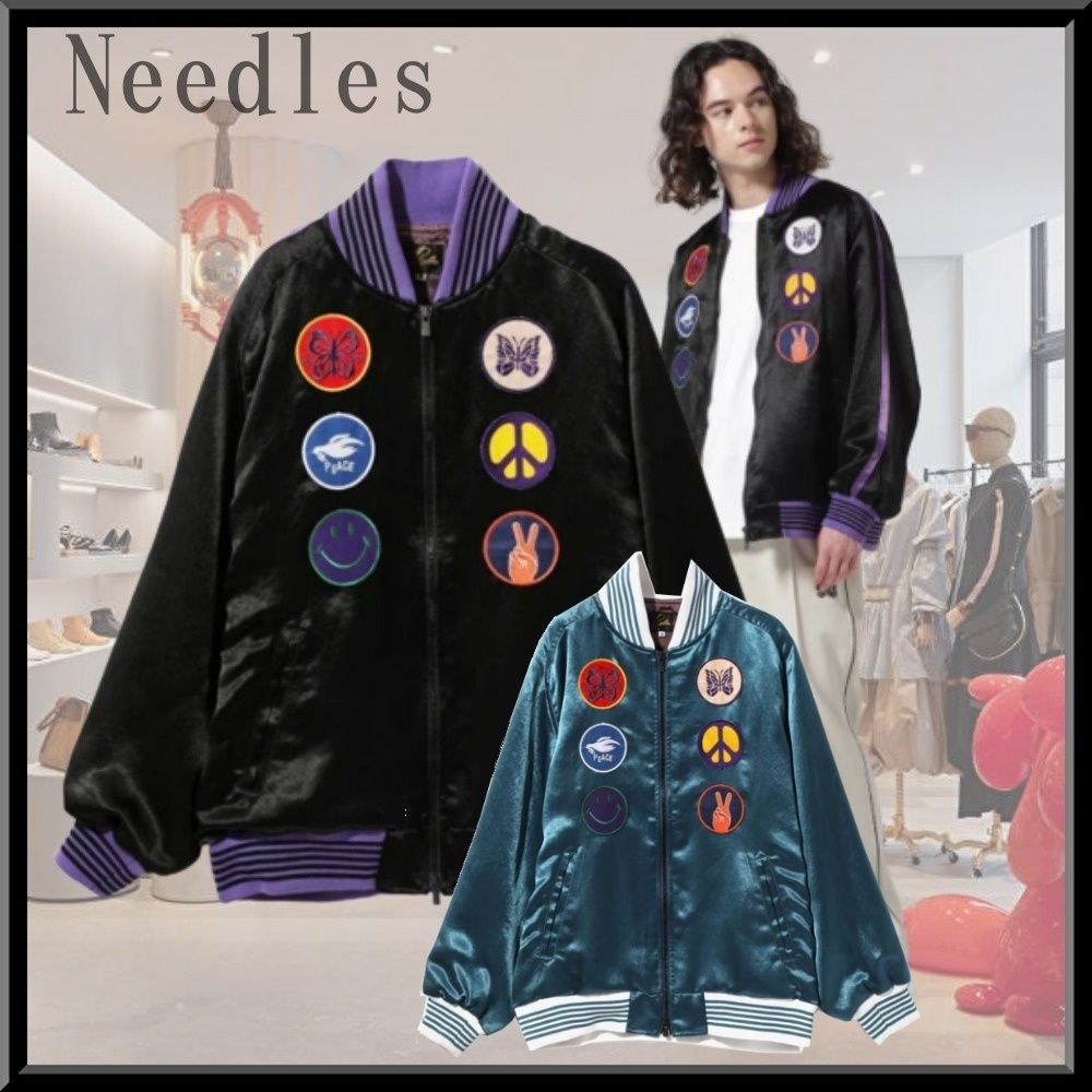 残僅か!関送込 Needles パピヨン 蝶柄 アップリケ スーベニアJKT