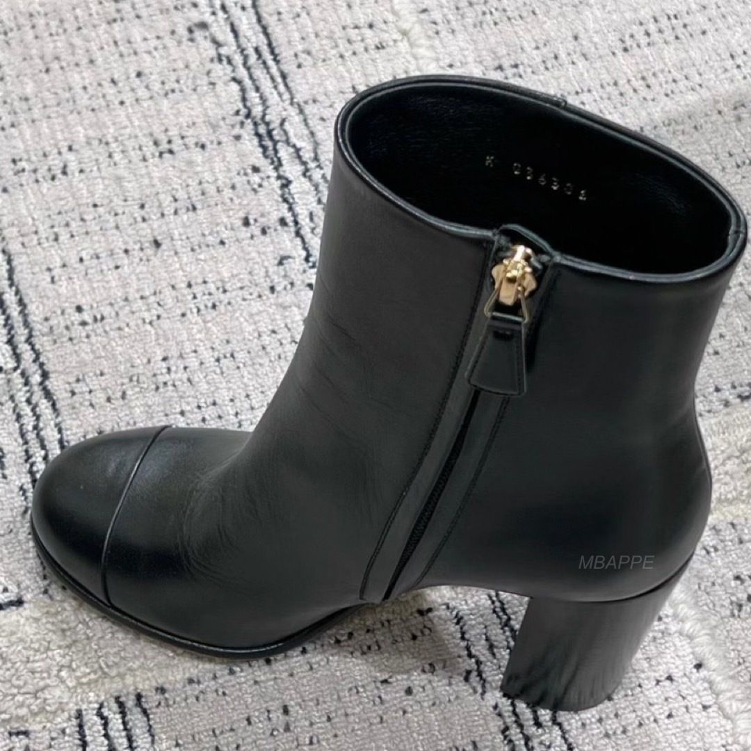 【大人クールに♪】CHANEL ブーツ シャネル CHANEL 靴 ショートブーツ 35 黒 レディース ゴアブーツ