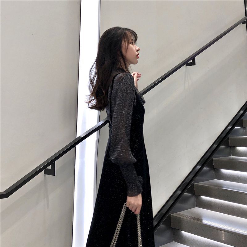 パーティードレス ベロア シースルー ツーピース 結婚式