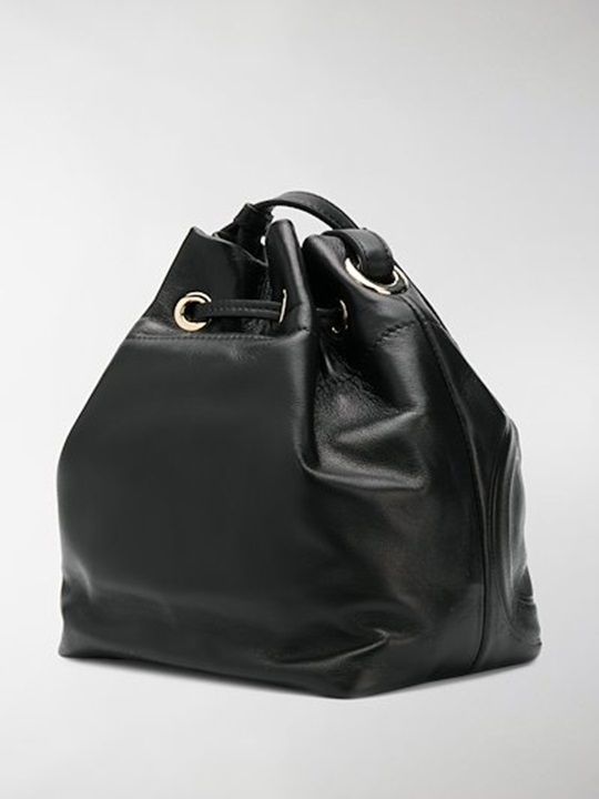 デカCHOOロゴ☆Jimmy Choo JUNO S レザー 巾着バッグ 3WAY BLACK