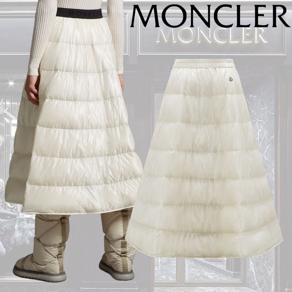MONCLER】スカート ロゴ ナイロン フレア キルティング ダウン