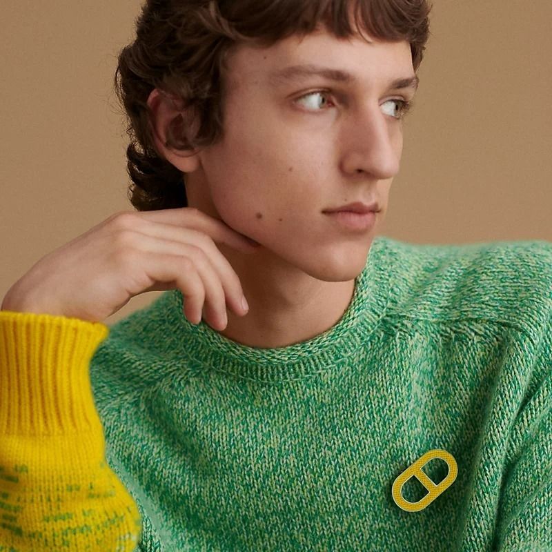 Hermes*シェーヌダンクルレザーブローチ アンカーバッジチェーン Hermes*シェーヌダンクルレザーブローチ アンカーバッジチェーン