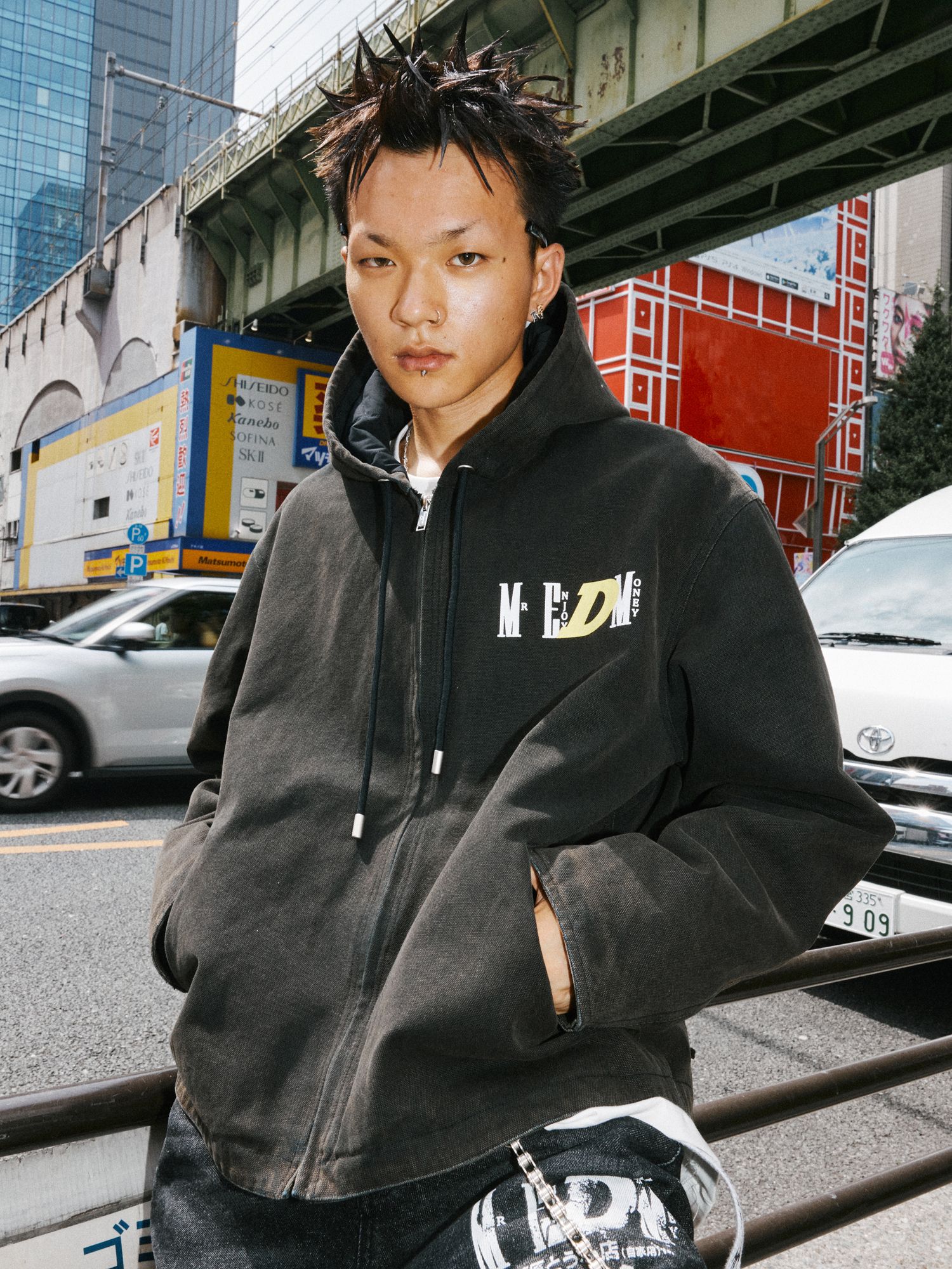 日本未入荷/88rising愛用☆MEDM☆ロゴ ルーズ ジップ パーカー