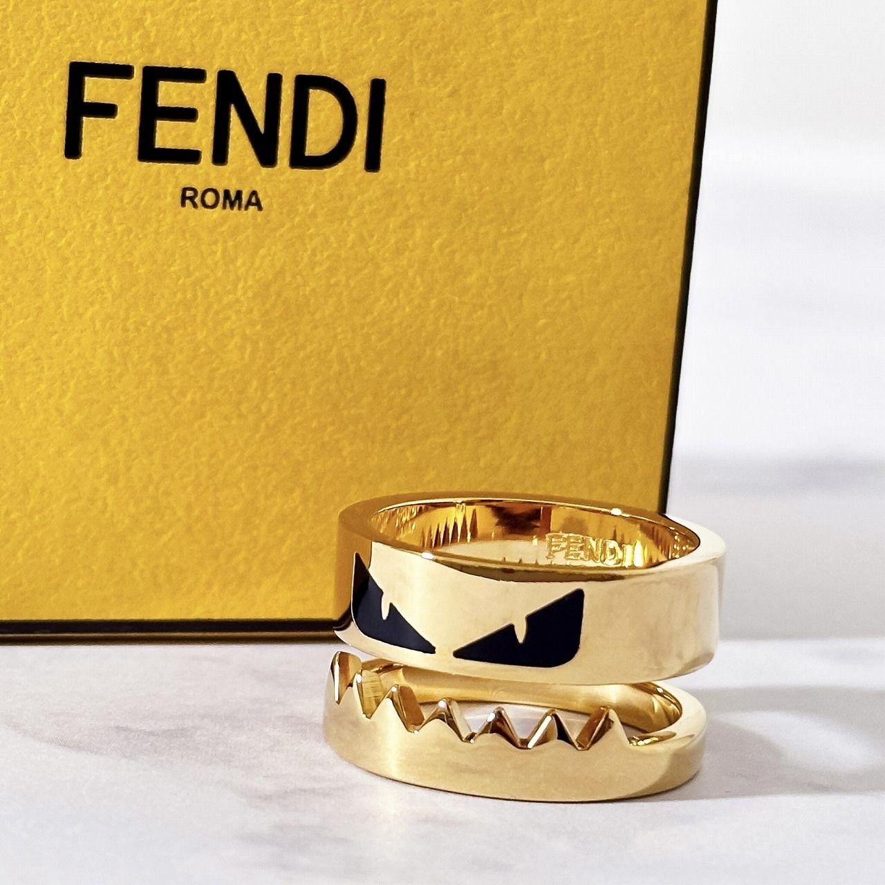 ［美品］FENDI モンスター　バグズアイ　リング　Sサイズ