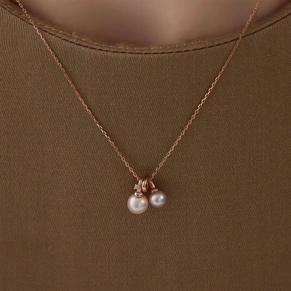 大人気!! 4℃ シルバー ピンクゴールド パールネックレス 大人気!! 4℃ シルバー ピンクゴールド ジュエリーネックレス (4
