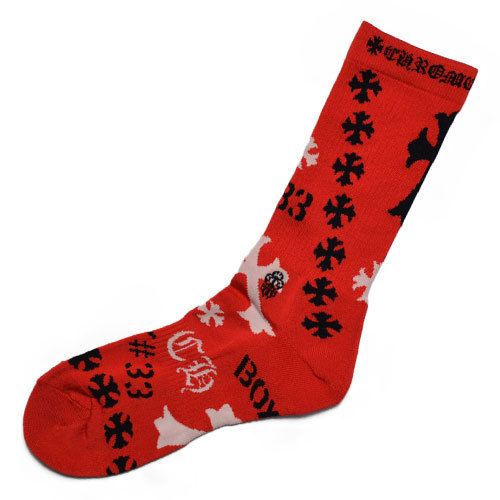 CHROME HEARTS】STENCIL Socks / Red (CHROME HEARTS/靴下