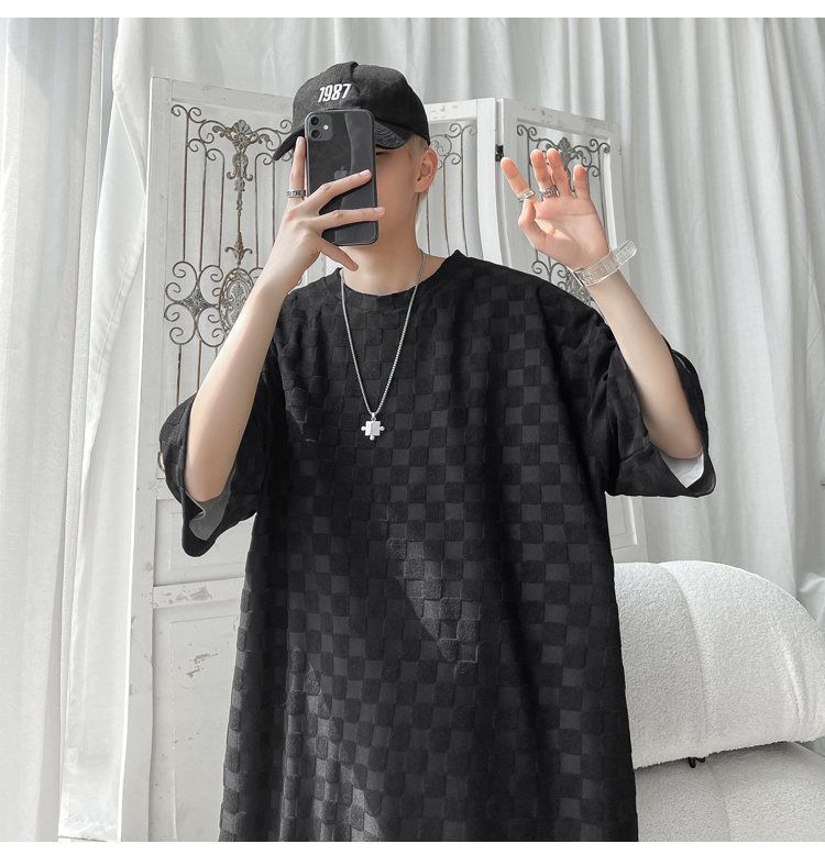 セットアップ 半袖 Tシャツ 短パン 3色 チェッカー柄 韓国