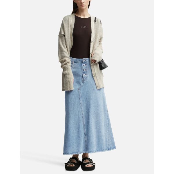 MM6 Maison Margiela 関税込 デニムマキシスカート MM6 Maison Margiela｜ボタンフライデニムマキシスカート