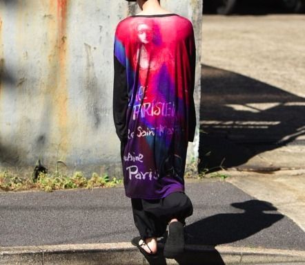 【Yohji Yamamoto】内田すずめコラボ プリントロングカットソー Yohji Yamamoto】内田すずめコラボ プリントロングカットソー