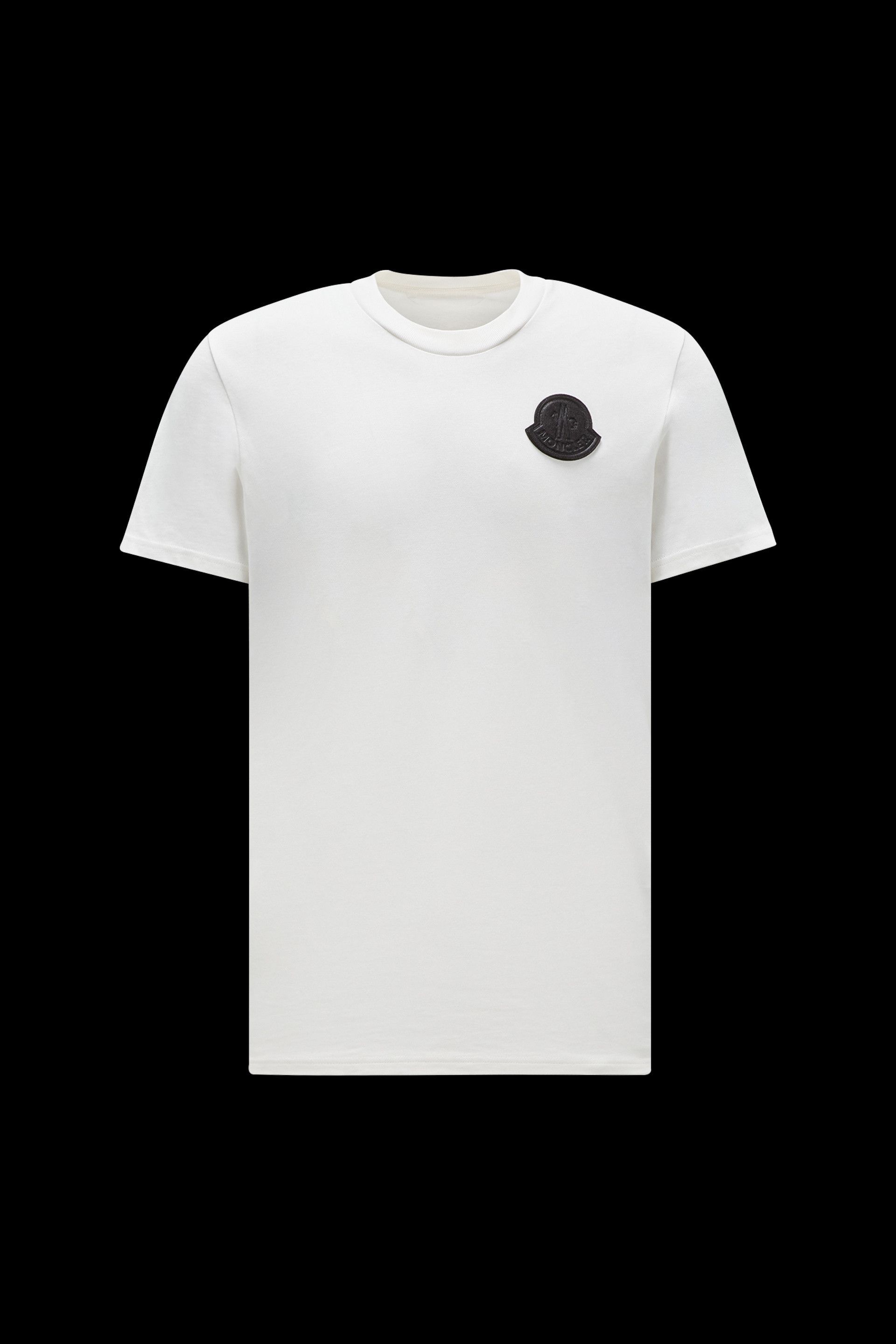 MONCLER パッチロゴ コットン Tシャツ MONCLER 2024春夏新作 ロゴパッチ付き クルーネック半袖Tシャツ