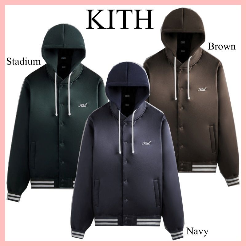 KITH Gorman サテン ジャケット フード付き ロゴ 3色 送料込み (KITH