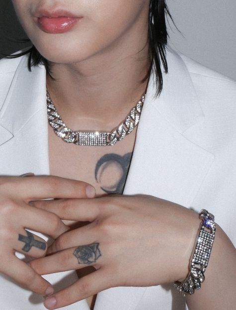 【BLACKPURPLE】23FW★ Phantom Cuban Stone Chain Necklace BLACKPURPLE】23FW☆ Phantom Cuban Stone Chain Necklace