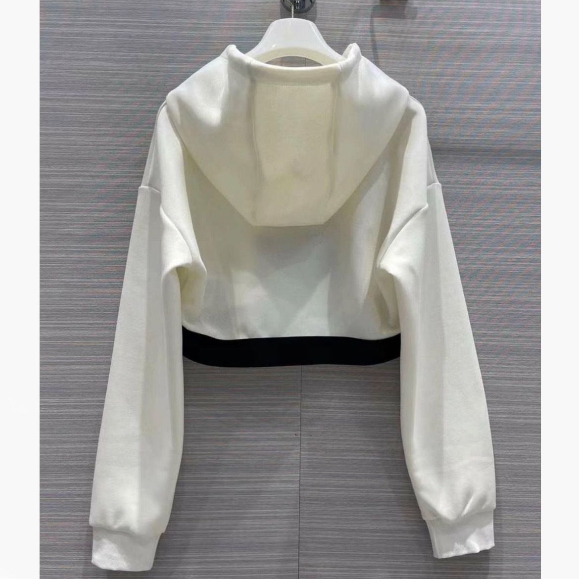 Prada Leather zip-up Hoodie | White | FARFETCH