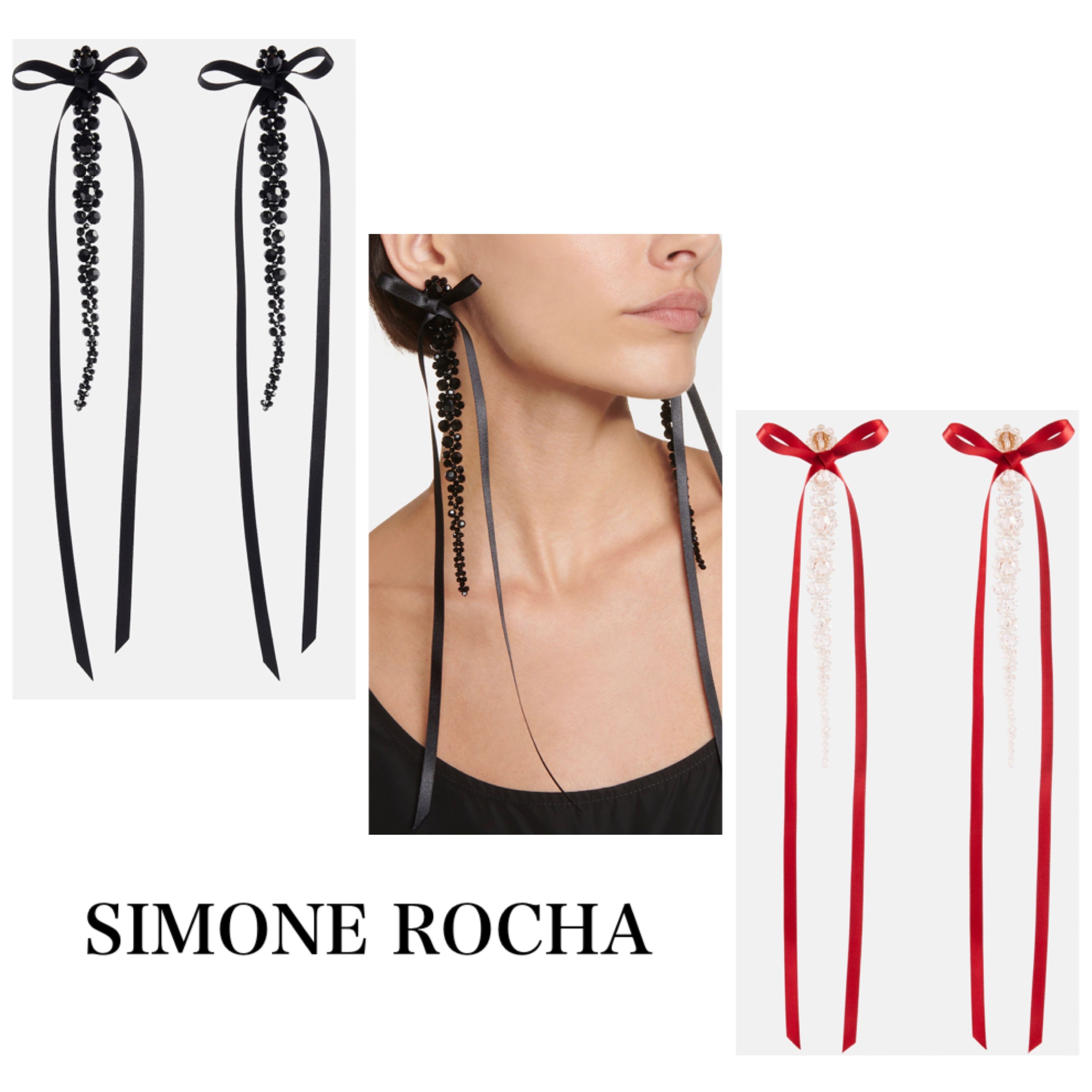 SIMONE ROCHA シモーネロシャ リボン クリスタルピアス (Simone Rocha