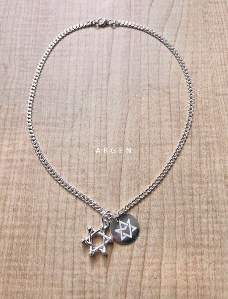 【ARGEN】ASTRO チャウヌ 着用 ★六角星 ネックレス Sliver925 ARGEN】ASTRO チャウヌ 着用 ☆六角星 ネックレス Sliver925